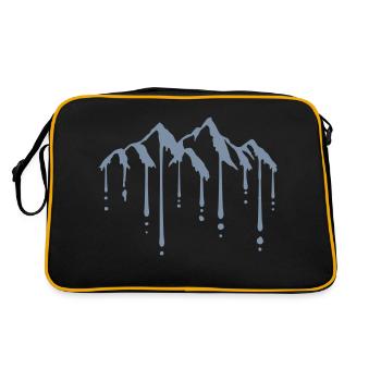 Tropfen Berge Schnee schmelzen - Retro Tasche - Schwarz/Gold - Hinten