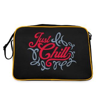 Just Chill Text Logo - Retro Tasche - Schwarz/Gold - Hinten