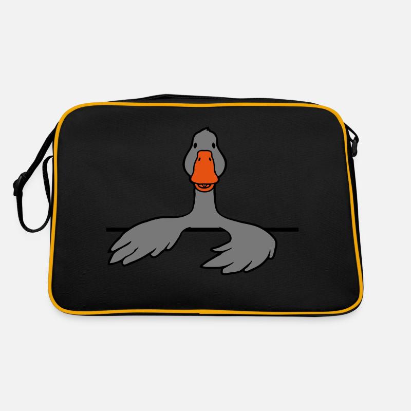 Hinter Mauer Gans Comic Retro Tasche