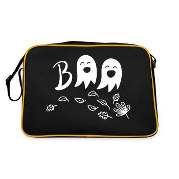BOO white - Retro Tasche - Schwarz/Gold - Hinten
