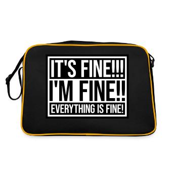 everything is fine quote - Retro Bag - black/gold - Back
