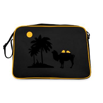 Kamel - Retro Tasche - Schwarz/Gold - Hinten