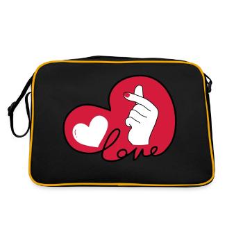 LOVE doigt coeur typo 3 - Sac Retro - noir/or - Dos