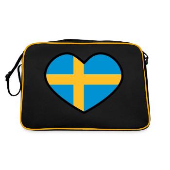 Sweden heart - Retro Bag - black/gold - Back