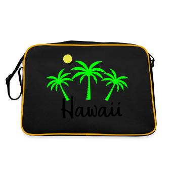 hawaii - Retro Tasche - Schwarz/Gold - Hinten