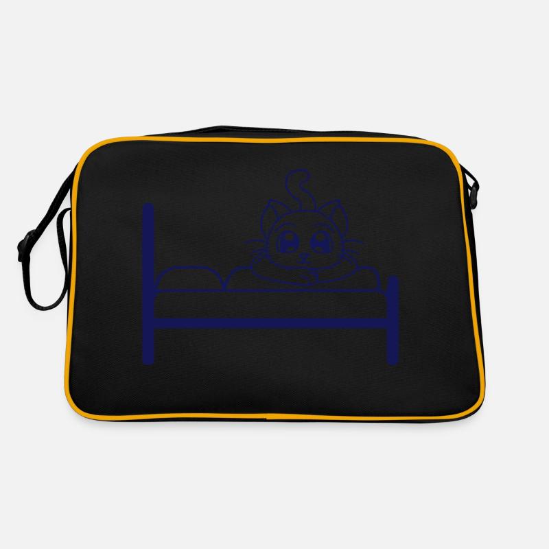 Cat Lying Relaxed On Bed Resting Sleeping Retro Bag