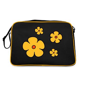 Fleurs tricolores - Sac Retro - noir/or - Dos