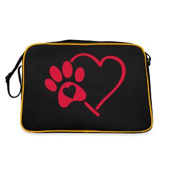 paw heart - Retro Bag - black/gold - Back