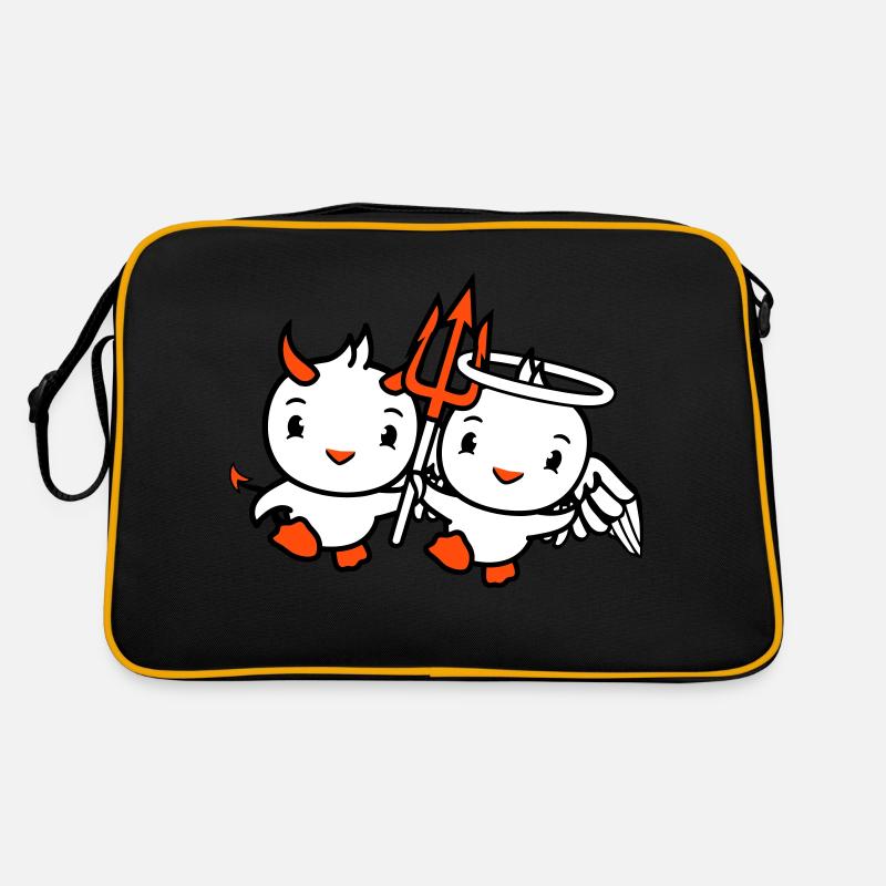 Oiseaux, Ange, Ciel, Diable, Cornes, Satan, Enfer, Mal Sac Retro