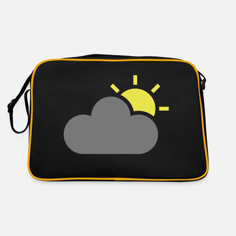 Symbole de temps - soleil et nuage Sac Retro