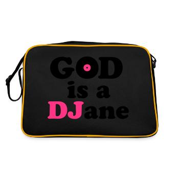 God is a DJane - Retro Tasche - Schwarz/Gold - Hinten