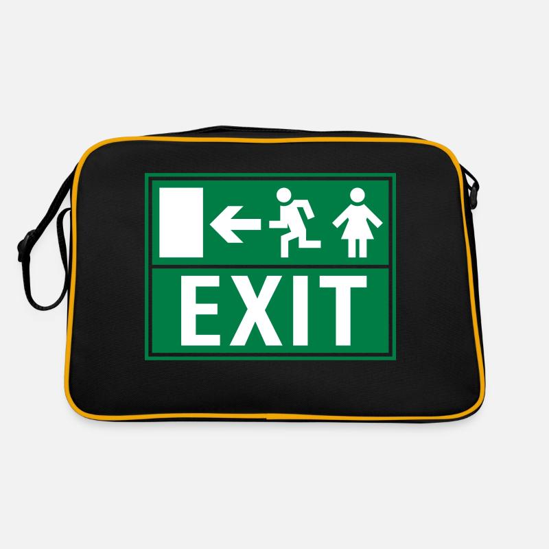 EXIT (NOTAUSGANG) - Retro Tasche - Schwarz/Gold