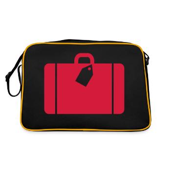 Koffer - Retro Tasche - Schwarz/Gold - Hinten