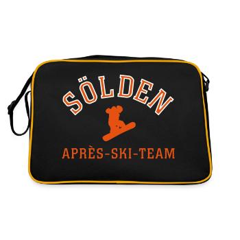 Sölden Après Ski T-Shirt - Retro Tasche - Schwarz/Gold - Hinten