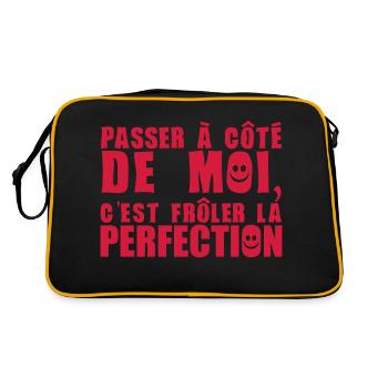 Ich verbringe Putzen Bewertung Perfektion Ausdruck - Retro Tasche - Schwarz/Gold - Hinten