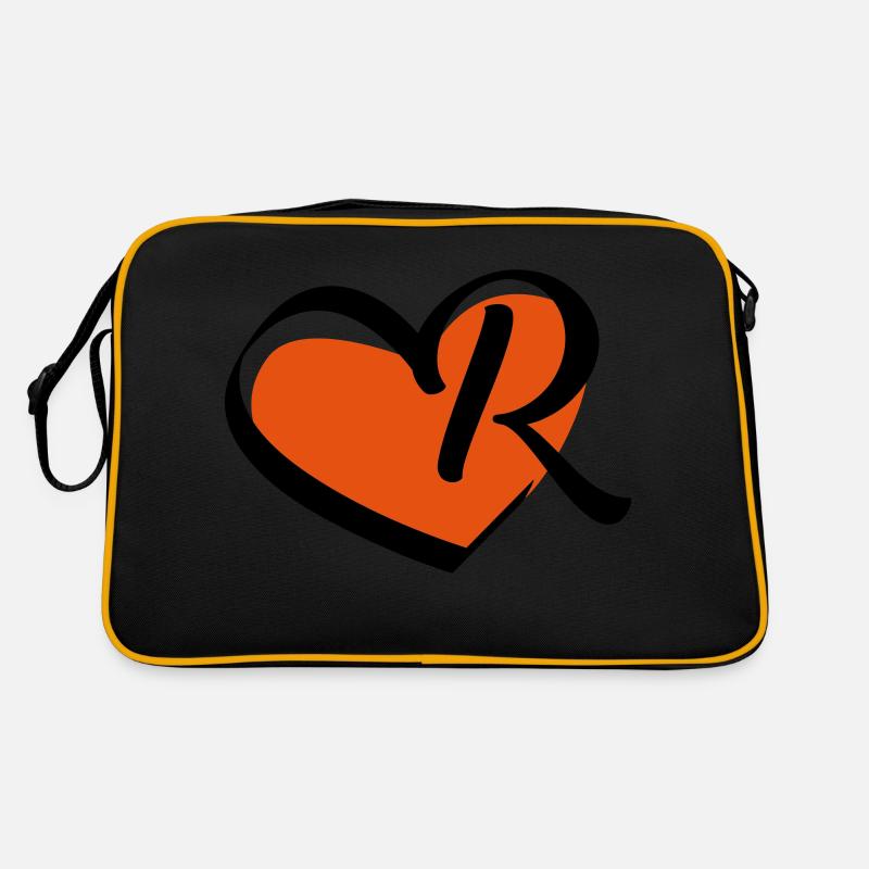 Lettre R dans le coeur Sac Retro