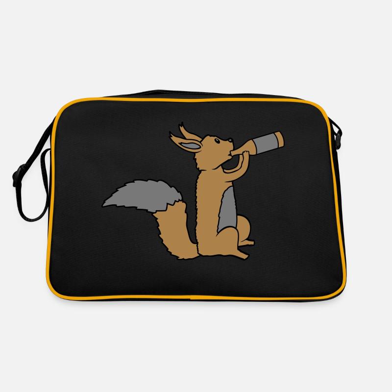 Beer-drinking squirrel Retro Bag