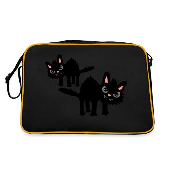 Team funny cats - Retro Bag - black/gold - Back