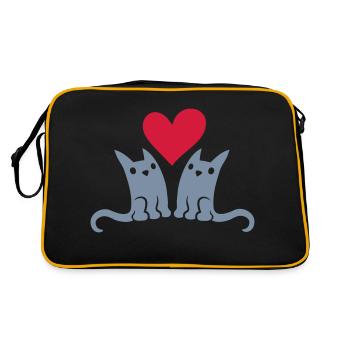 Couple de petits chats mignons - Sac Retro - noir/or - Dos
