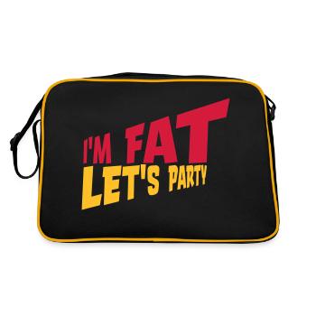 im fat lets party - Retro Tasche - Schwarz/Gold - Hinten