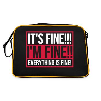 everything is fine quote - Retro Bag - black/gold - Back