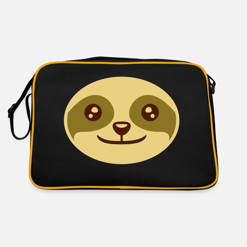 Rundes Faultier Gesicht Design Retro Tasche