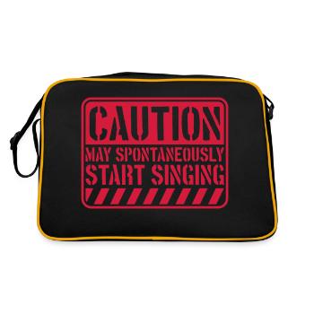 may spontaneously start singing - Retro Tasche - Schwarz/Gold - Hinten