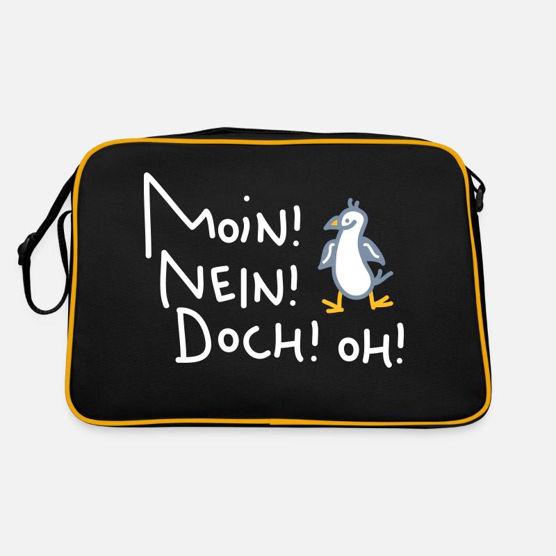 Lustige Moin Möwe Retro Tasche