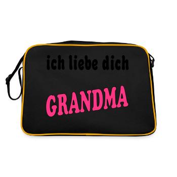 ich liebe dich GRANDMA - Sac Retro - noir/or - Dos