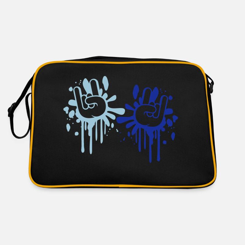 2 Heavy Metal Hard Rock Graffiti Cornes Gestes de la main Sac Retro