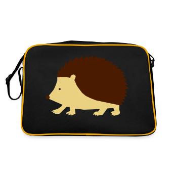 Igel - zackig - Retro Tasche - Schwarz/Gold - Hinten
