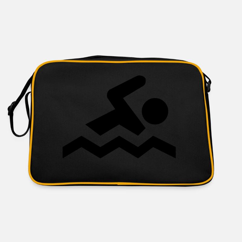 Schwimmer - Retro Tasche - Schwarz/Gold