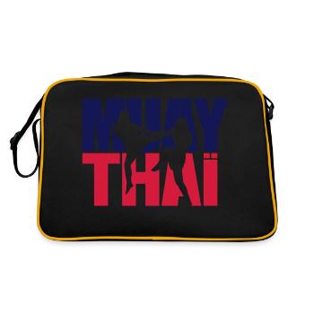 Muay thai logo boxe thailandaise - Sac Retro - noir/or - Dos