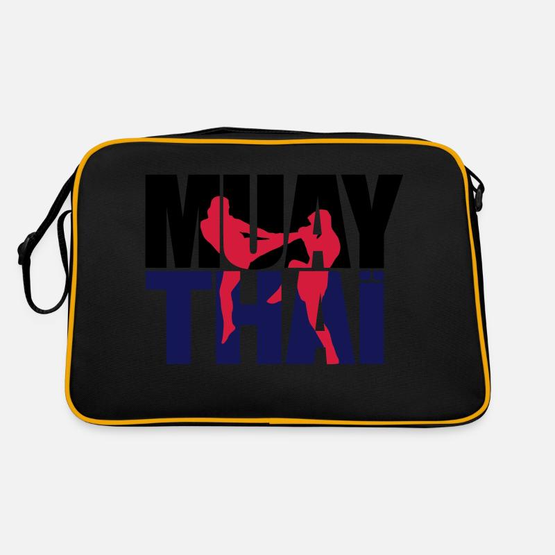 Muay thai logo full Boxe thailandaise - Sac Retro - noir/or
