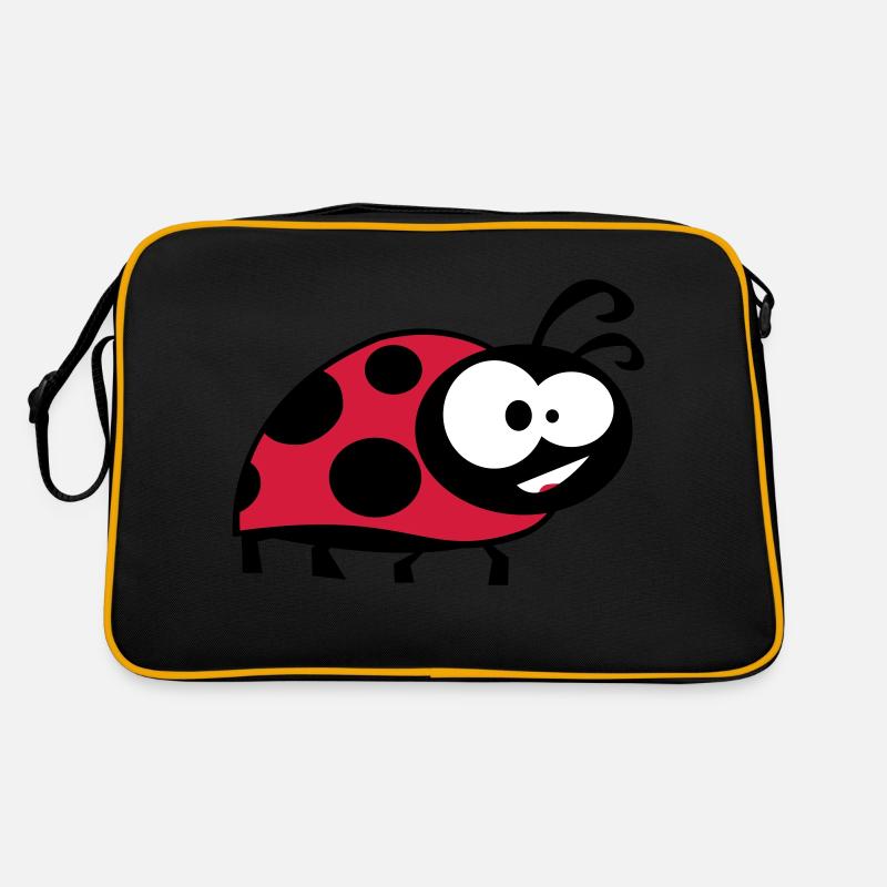 ladybug der Marienkäfer - Retro Tasche - Schwarz/Gold