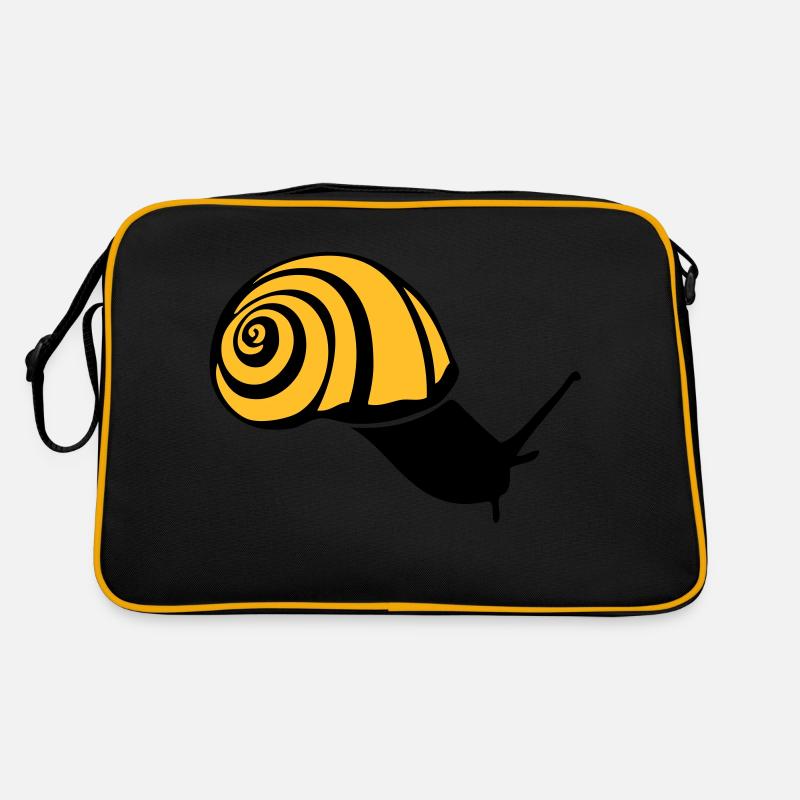 escargot snail schnecke caracol lumaca2 - Sac Retro - noir/or