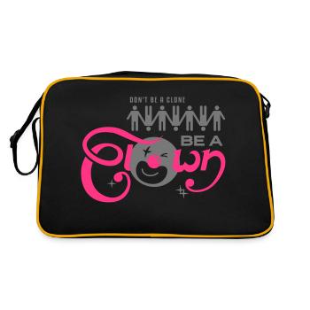 Ne pas être un clone - être un clown! - Sac Retro - noir/or - Dos