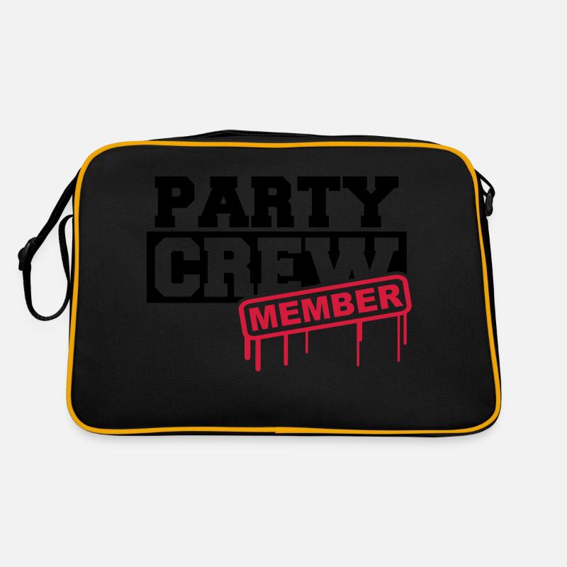 Party Crew Member - Retro Tasche - Schwarz/Gold