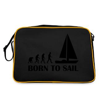 born to sail - Retro Tasche - Schwarz/Gold - Hinten
