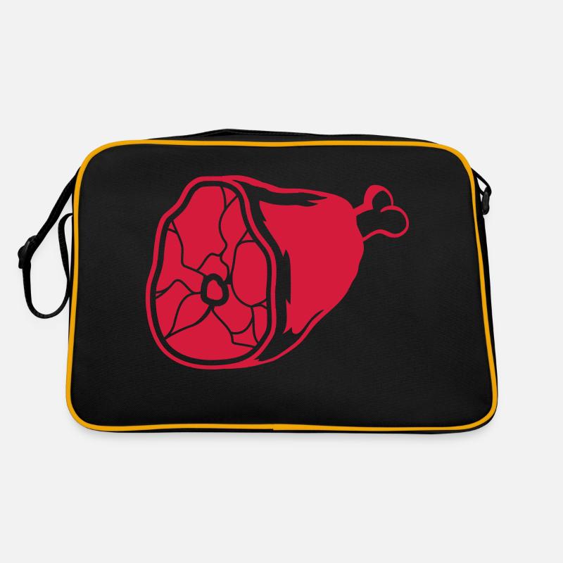 schenkel fleisch haxe eisbein essen grillen raeuch Retro Tasche