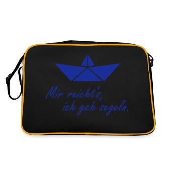 ich_geh_segeln_001 - Retro Tasche - Schwarz/Gold - Hinten