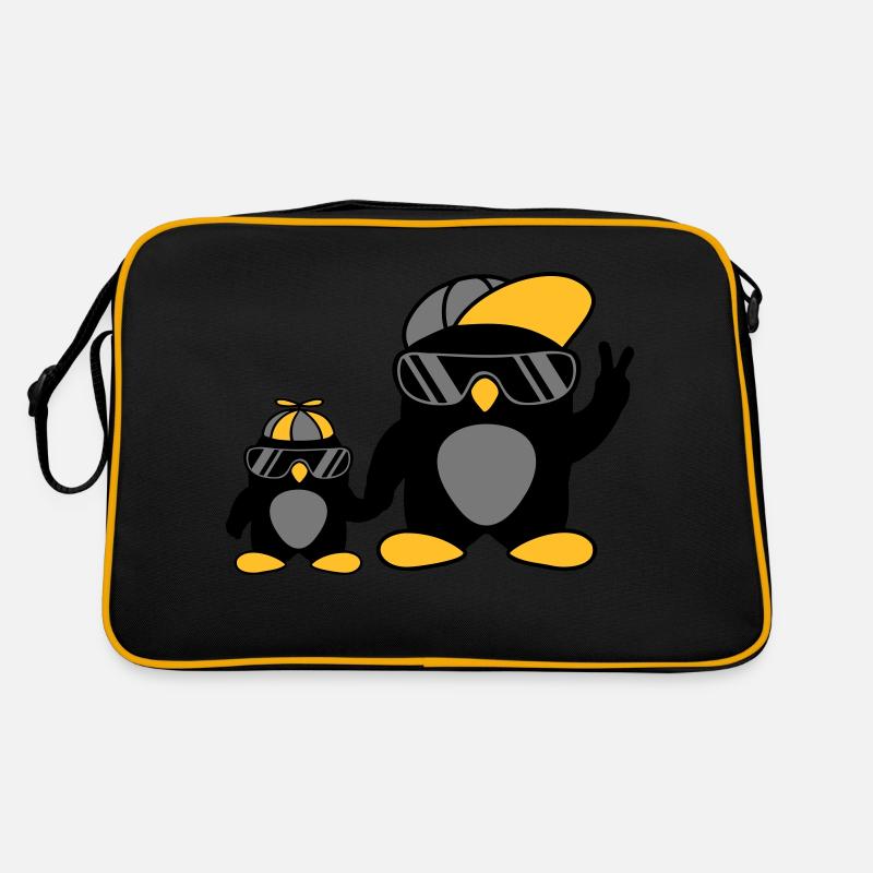 2 famille de pingouins cool Sac Retro