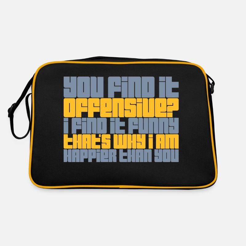 You find it offensive - Retro Tasche - Schwarz/Gold