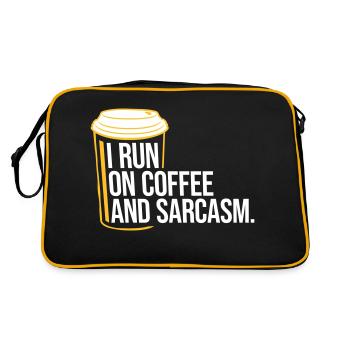 Je cours sur le café et le sarcasme Dicton sarcastique - Sac Retro - noir/or - Dos