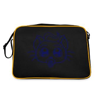 Bébé chat mignon tétine chaton enfant visage - Sac Retro - noir/or - Dos