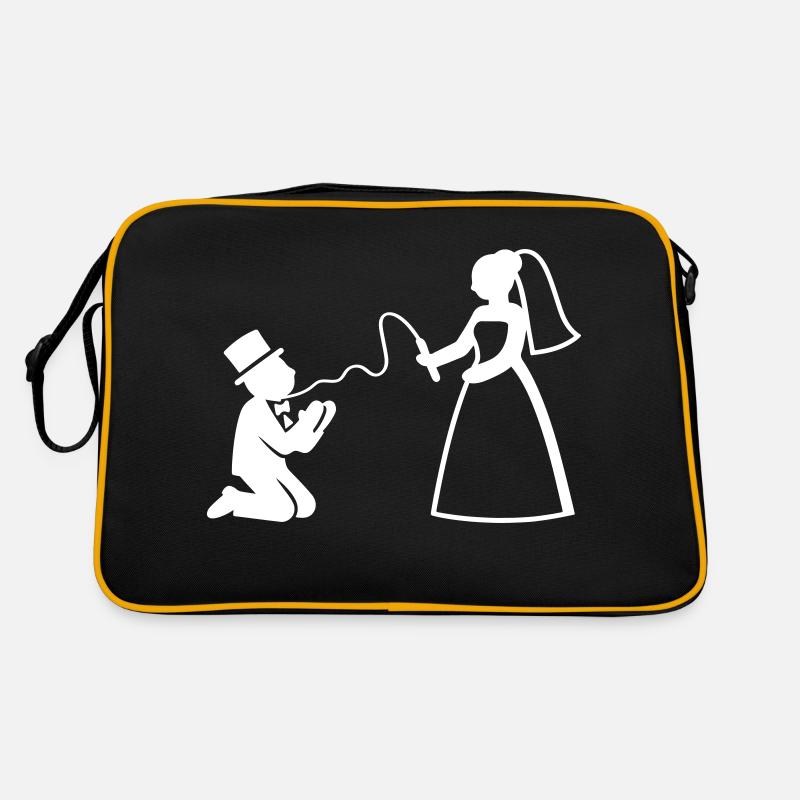 Brautpaar Ehe Paar Peitsche Hochzeit Retro Tasche