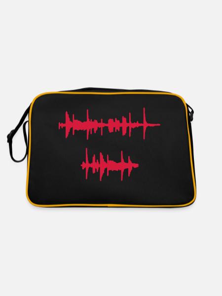 my music is my religion v2 (© alteerian) - Retro Tasche - Schwarz/Gold - Hinten