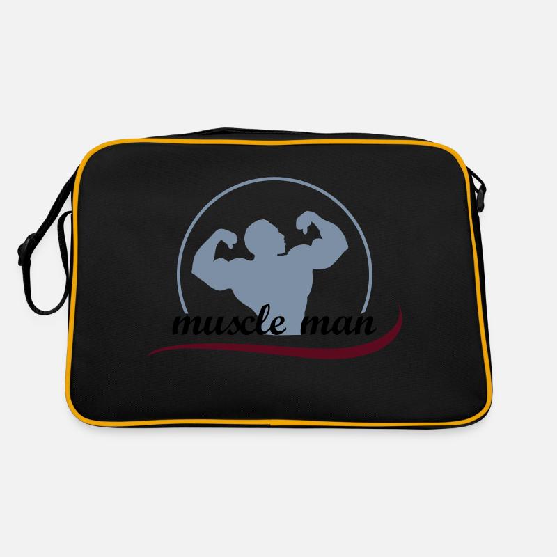 muscleman_3 - Retro Tasche - Schwarz/Gold