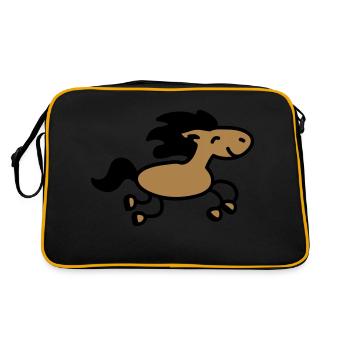 Cheval saute 2 - Sac Retro - noir/or - Dos