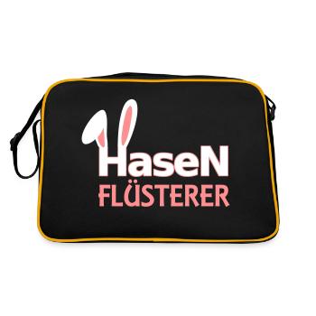 Hasen Flüsterer Macho Frauenheld - Retro Tasche - Schwarz/Gold - Hinten